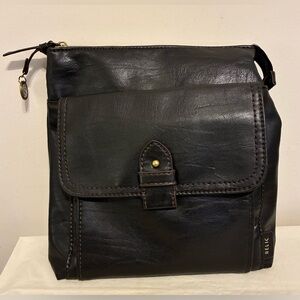 Relic Women’s Black Vegan Leather Crossbody Purse w/Chunky Chain Detail